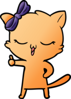 cartoon cat with bow on head png