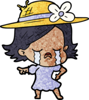 niña de dibujos animados llorando y señalando png