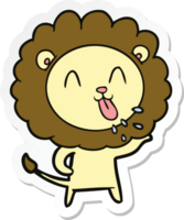 sticker of a happy cartoon lion png