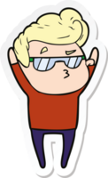 sticker of a cartoon cool guy png