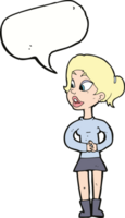 cartoon girl talking with speech bubble png