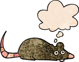 dessin animé Souris avec pensée bulle dans grunge texture style png