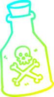 cold gradient line drawing of a cartoon poison png