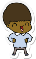 sticker of a happy cartoon boy png