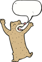 tekenfilm beer met toespraak bubbel png