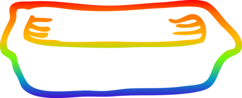 rainbow gradient line drawing of a cartoon empty tray png