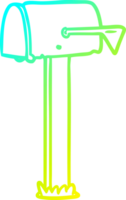 cold gradient line drawing of a mailbox png