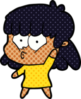 niña silbando de dibujos animados png