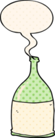 tecknad serie flaska med Tal bubbla i komisk bok stil png