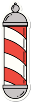 sticker of tattoo in traditional style of a barbers pole png