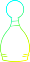 cold gradient line drawing cartoon bowling pin png