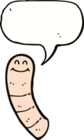 Cartoon-Wurm mit Sprechblase png