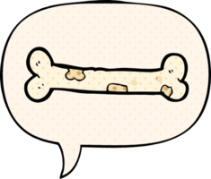 cartoon bone and speech bubble in comic book style png