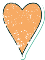 distressed sticker tattoo style icon of a heart png