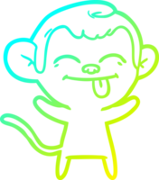 cold gradient line drawing funny cartoon monkey png