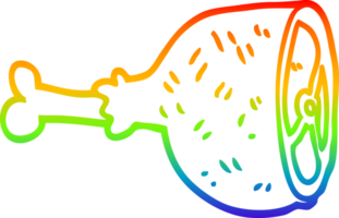 rainbow gradient line drawing cartoon meat joint png