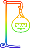 Regenbogengradientenlinie, die wütendes Cartoon-Wissenschaftsexperiment zeichnet png