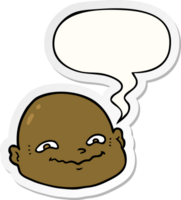 cartoon bald man and speech bubble sticker png