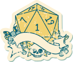 natural one d20 dice roll illustration png