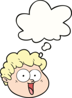 cartoon male face and thought bubble png