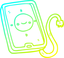 cold gradient line drawing cartoon mobile phone device png