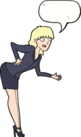 cartoon businesswoman explaining with speech bubble png