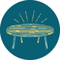 icon of tattoo style wood table png