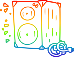 rainbow gradient line drawing cartoon amplifier png