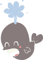 flat color style cartoon spouting whale png