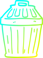 cubo de basura de dibujos animados de dibujo de línea de gradiente frío png