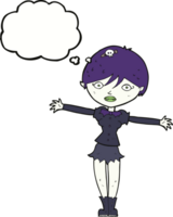 cartoon vampire girl with thought bubble png