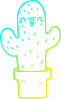 cold gradient line drawing cartoon cactus png