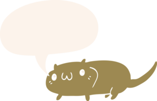 cartoon cat and speech bubble in retro style png