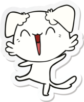 sticker van een vrolijke kleine hond cartoon png