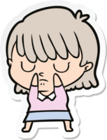 sticker of a cartoon woman png