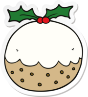 sticker of a cartoon christmas pudding png