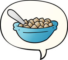 cartoon cereal bowl and speech bubble in smooth gradient style png
