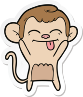pegatina de un mono divertido de dibujos animados png