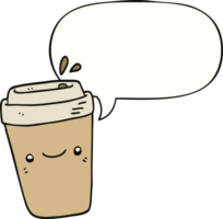 cartoon takeaway coffee and speech bubble png
