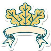 tattoo sticker with banner of a leaf png