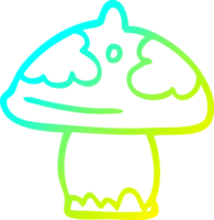 cold gradient line drawing cartoon mushroom png