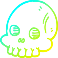 cold gradient line drawing cartoon halloween skull png