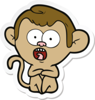 sticker of a cartoon shocked monkey png