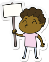 sticker of a cartoon man pouting png