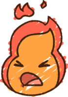 dibujo de tiza de fuego png