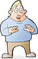 cartoon excited overweight man png