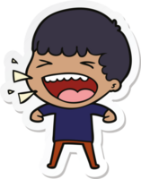 sticker of a cartoon laughing man png