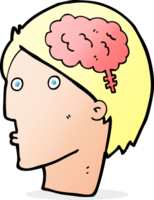 cartoon man with brain symbol png