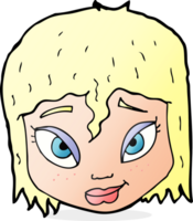 rostro femenino de dibujos animados png