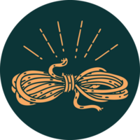 icon of tattoo style wound rope png